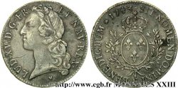 LOUIS XV DIT LE BIEN AIMÉ Écu dit  au bandeau  1743 Tours TB+/TTB