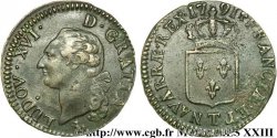 LOUIS XVI (MONARQUE CONSTITUTIONNEL)  Sol dit &nbsp;à l&nbsp;écu&nbsp; 1791 Nantes