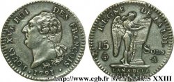 LOUIS XVI 15 sols dit &nbsp;au génie&nbsp;, type FRANÇOIS 1791 Paris AU