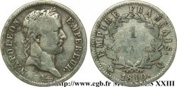 1 franc Napoléon Ier tête laurée, Empire français 1810 Perpignan F.205/25 B 