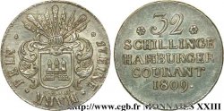 GERMANIA - TERRITORIO DI AMBURGO 32 schillings, petit module, 2e type 1809 Hambourg