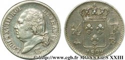 1/4 franc Louis XVIII 1822 Rouen F.163/22