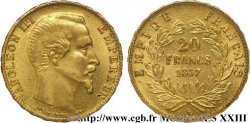 Faux d’époque 20 francs or Napoléon III, tête nue 1857 Paris F.531/12 var. XF 