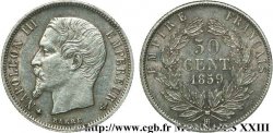 50 centimes Napoléon III, tête nue 1859 Strasbourg F.187/11