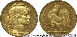 Essai-piéfort de 20 francs Coq, Dieu protège la France 1899 Paris VG.4365 