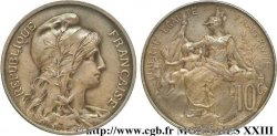 Essai de 10 centimes Daniel-Dupuis en bronze, flan mat 1898 Paris F.136/3 SUP 