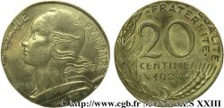 20 centimes Marianne, frappe fautée sur flan de 10 centimes Marianne 1984 Pessac F.156/24 var.