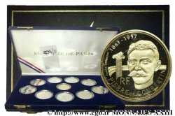 Coffret de neuf pièces de 100 francs BE Jeux Olympiques d&nbsp;hiver d&nbsp;Albertville, et une 500 francs or BE Pierre de Coubertin n.d. Pessac  FDC 