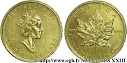 CANADA - ÉLISABETH II 50 dollars or  maple leaf  1998  SUP 