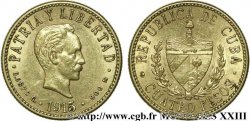 CUBA - RÉPUBLIQUE 4 pesos 1915 Philadelphie