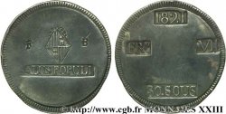 ESPAGNE - ÎLES BALEARES - FERDINAND VII Monnaie obsidionale de 30 sous, écus intervertis 1821 Palma de Mallorque