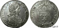 LOUIS XIV LE GRAND OU LE ROI SOLEIL Écu à la mèche longue 1648 La Rochelle SUP