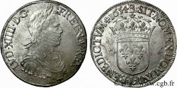 LOUIS XIV LE GRAND OU LE ROI SOLEIL Écu à la mèche longue 1654 Bayonne TTB+/SPL