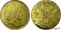 LOUIS XIV LE GRAND OU LE ROI SOLEIL Double louis d&nbsp;or aux huit L et insignes, fausse réformation 1702 Paris TTB+
