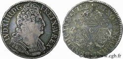 LOUIS XIV &nbsp;THE SUN KING&nbsp; Demi-écu aux trois couronnes 1712 Caen XF/AU