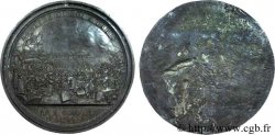 LOUIS XVI Épreuve uniface en étain plombé de l’arrivée du Roi à Paris le 6 octobre 1789 AU