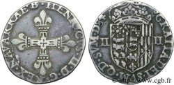 NAVARRE-BÉARN - HENRI III DE NAVARRE, II DE BÉARN Quart d écu TB+/TTB