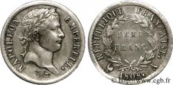 Demi-franc Napoléon Ier tête laurée, République française 1808 Paris F.177/2 TTB 