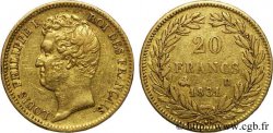 20 francs or Louis-Philippe, Tiolier, tranche inscrite en creux 1831 Rouen F.524/3