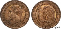 Un centime Napoléon III, tête nue, différent levrette 1855 Lyon F.102/19 SUP 