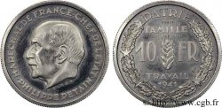 Essai de 10 francs Pétain en nickel de Simon 1941 Paris VG.5571 