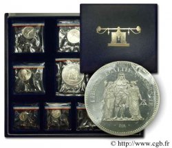 Coffret de 10 piéforts argent : 50, 10, 5, 2, 1 et 1/2 francs et 20, 10, 5 et 1 centimes 1979 Pessac G.882, 814, 770, 546, 474, 429, 332, 293, 174 et 91 PP MS 