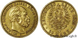 ALLEMAGNE - ROYAUME DE PRUSSE - GUILLAUME Ier 20 marks or, 2e type 1883 Berlin