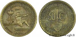 MONACO - PRINCIPAUTÉ DE MONACO - LOUIS II Essai de 50 centimes 1924 Poissy