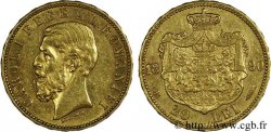 ROMANIA - CHARLES I 20 lei en or 1890 Bucarest