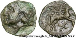 GALLIEN - BELGICA - BELLOVACI (Region die Beauvais) Bronze à la tête casquée, au pégase et à la croisette