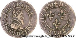 HENRI IV LE GRAND Double tournois, 2e type de Châlons-sur-Marne 1591 Châlons-en-Champagne