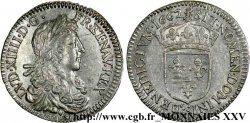 LOUIS XIV LE GRAND OU LE ROI SOLEIL Douzième d&nbsp;écu au buste juvénile 1662 Aix-en-Provence