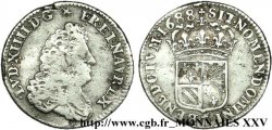 LOUIS XIV  THE SUN KING  Seizième d écu de Flandre 1688 Lille F/VF