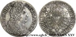 LOUIS XIV &nbsp;THE SUN KING&nbsp; Écu aux trois couronnes 1715 Lyon AU