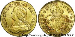 LOUIS XV DIT LE BIEN AIMÉ Louis d&nbsp;or aux écus ovales, buste habillé 1740 Bordeaux