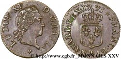 LOUIS XV DIT LE BIEN AIMÉ Liard à la vieille tête 1771 Strasbourg