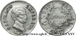 Quart (de franc) Napoléon Empereur, Calendrier révolutionnaire 1805 Paris F.158/8