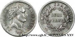 Demi-franc Napoléon Ier tête laurée, Empire français 1811 Rouen F.178/22