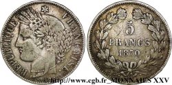 5 francs Cérès sans légende 1870 Bordeaux F.332/7 TB 