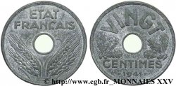 Essai - piéfort de VINGT centimes État français 1941 Paris F.152/1P SUP 