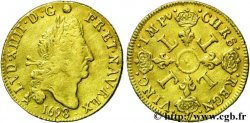 LOUIS XIV LE GRAND OU LE ROI SOLEIL Double louis d&nbsp;or aux quatre L 1698 Rennes