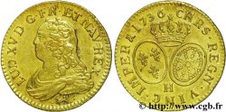 LOUIS XV DIT LE BIEN AIMÉ Louis d&nbsp;or aux écus ovales, buste habillé 1736 La Rochelle
