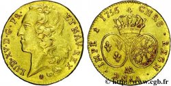 LOUIS XV DIT LE BIEN AIMÉ Double louis d’or aux écus ovales, tête ceinte d’un bandeau 1756 Metz