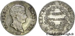 Demi-franc Napoléon empereur, calendrier grégorien, monnaie fourrée avec coins officiels 1806 Paris F.175/1
