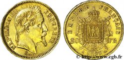 20 francs or Napoléon III, tête laurée, coins choqués 1865 Paris F.532/11