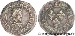 LOUIS XIII Double tournois, type 3 1624 Riom AU/XF