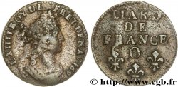 LOUIS XIV LE GRAND OU LE ROI SOLEIL Liard, 3e type, buste âgé 1693 Riom