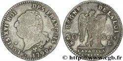 LOUIS XVI (MONARQUE CONSTITUTIONNEL)  30 sols dit  au génie , type FRANÇOIS 1792 Bayonne TB