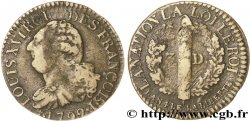 LOUIS XVI (MONARQUE CONSTITUTIONNEL)  3 deniers dit &nbsp;au faisceau&nbsp;, type FRANÇOIS 1792 Limoges