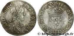 LOUIS XIV LE GRAND OU LE ROI SOLEIL Demi-écu à la mèche longue 1649 Nantes